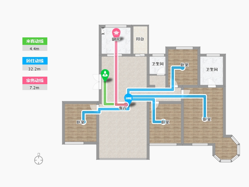 陕西省-宝鸡市-如园·城市运动公园-136.07-户型库-动静线