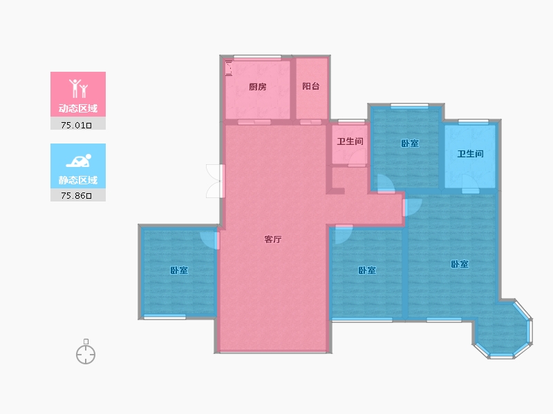 陕西省-宝鸡市-如园·城市运动公园-136.07-户型库-动静分区