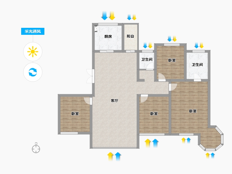 陕西省-宝鸡市-如园·城市运动公园-136.07-户型库-采光通风