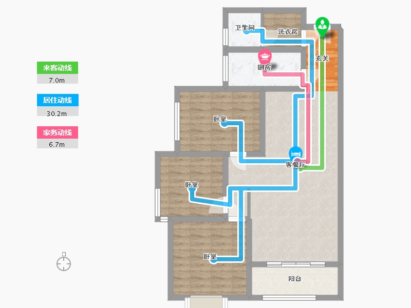 陕西省-西安市-清渭公馆-82.75-户型库-动静线