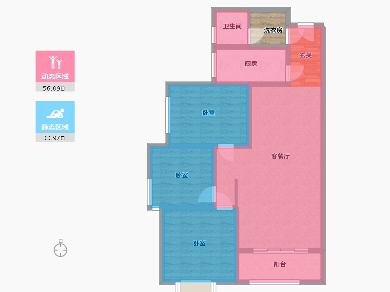 陕西省-西安市-清渭公馆-82.75-户型库-动静分区