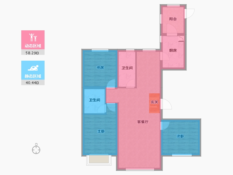 内蒙古自治区-包头市-中国铁建景晟开元-87.99-户型库-动静分区