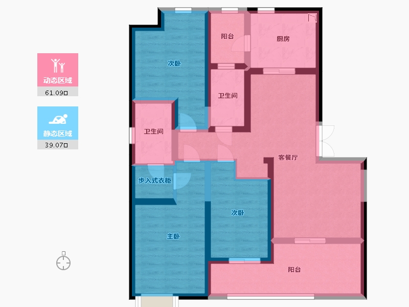 陕西省-西安市-星雨华府-86.99-户型库-动静分区