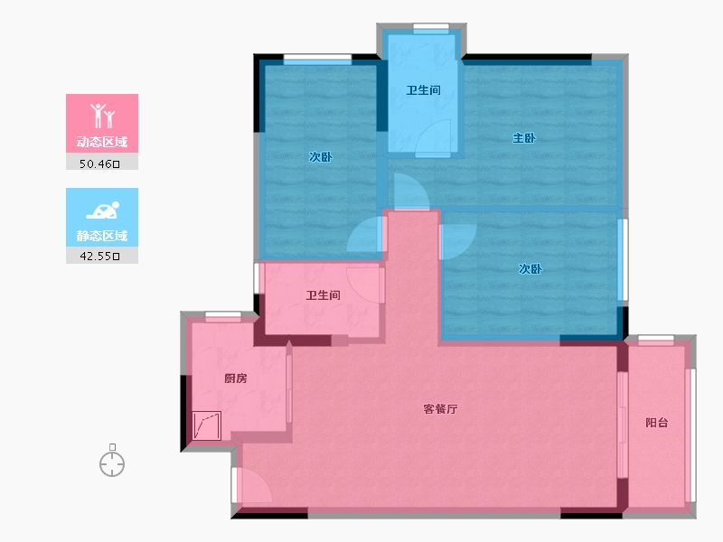 湖南省-长沙市-万科魅力之城-82.99-户型库-动静分区