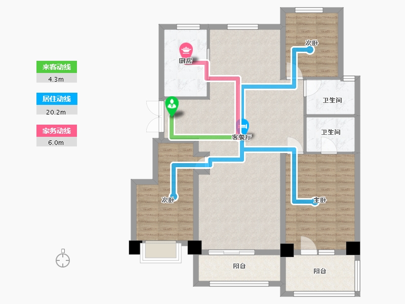 黑龙江省-哈尔滨市-金地名悦-108.49-户型库-动静线