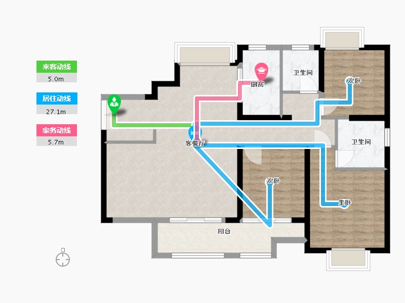 江苏省-无锡市-弘阳昕悦府-103.00-户型库-动静线