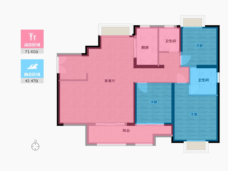 江苏省-无锡市-弘阳昕悦府-103.00-户型库-动静分区