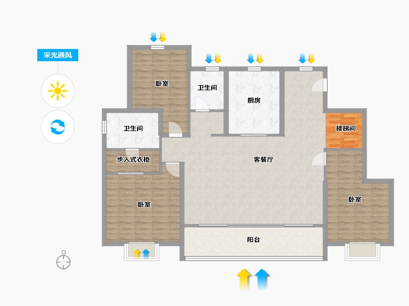 江苏省-无锡市-璞悦滨湖望-142.00-户型库-采光通风