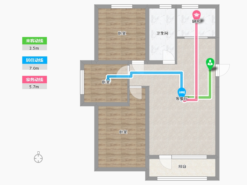 辽宁省-营口市-中天书香庭院-77.56-户型库-动静线