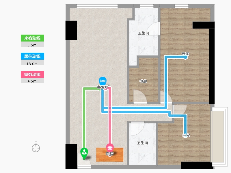 江苏省-无锡市-茂业时代广场-84.00-户型库-动静线