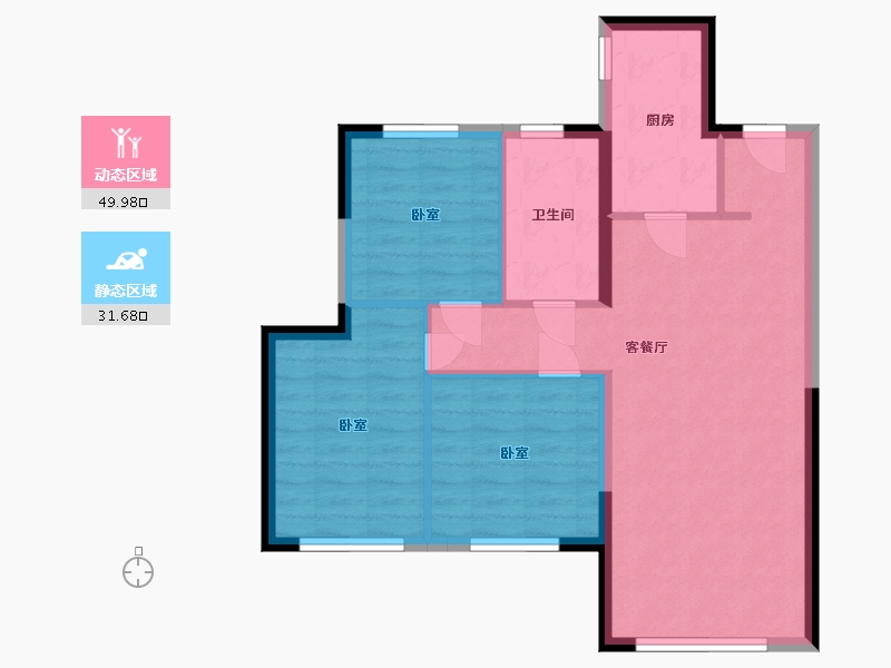 辽宁省-鞍山市-佳兆业·君汇上品-73.40-户型库-动静分区