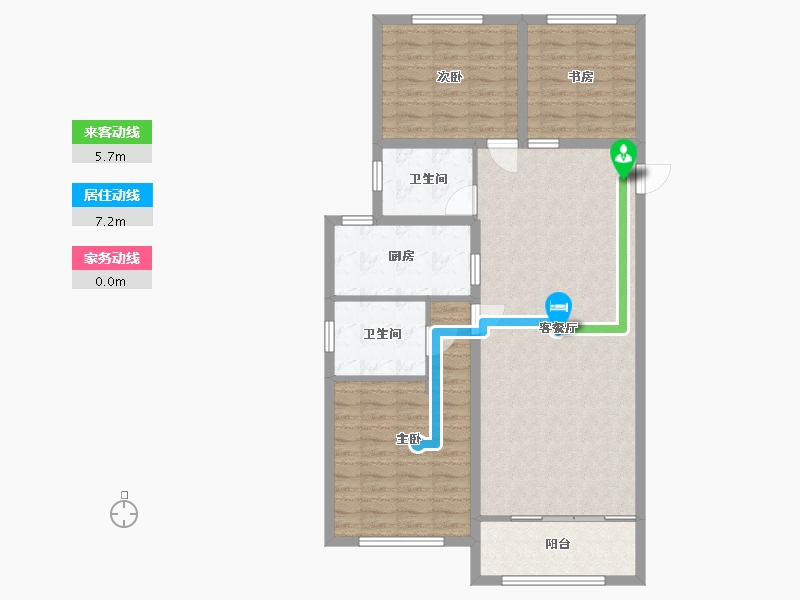 黑龙江省-哈尔滨市-大都会新天地5期-103.49-户型库-动静线