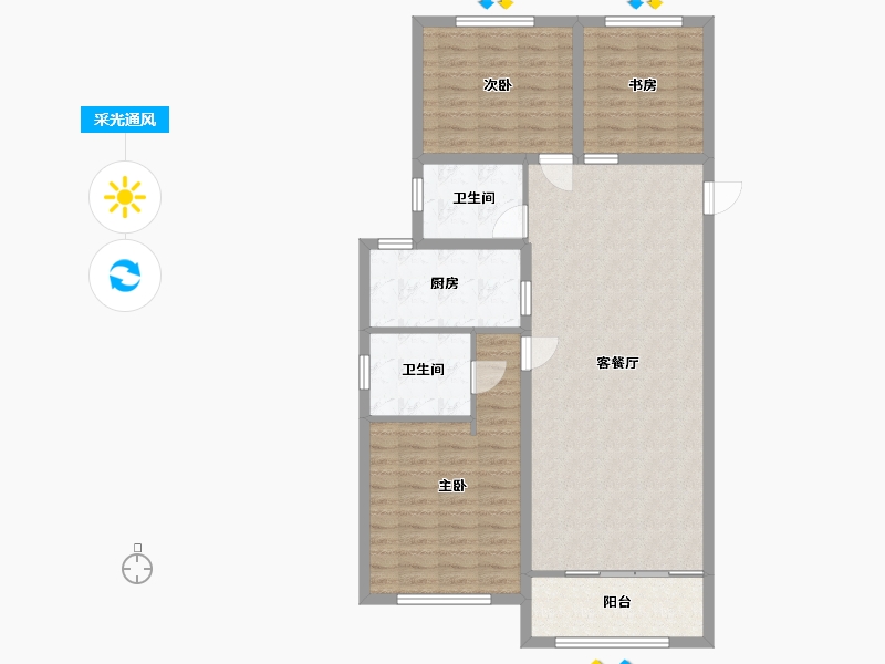 黑龙江省-哈尔滨市-大都会新天地5期-103.49-户型库-采光通风