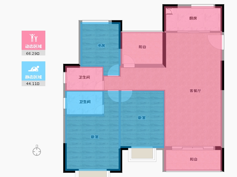 江苏省-无锡市-融创银城惠山国际社区-100.46-户型库-动静分区