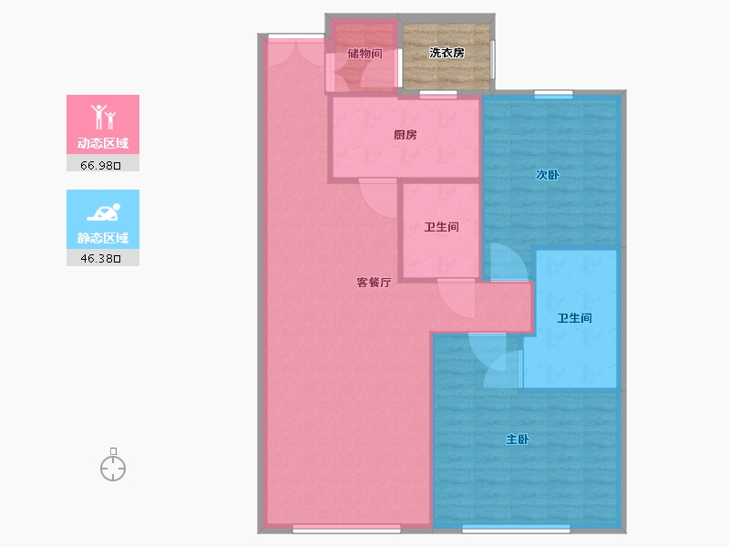 陕西省-西安市-豪享来温德姆至尊公寓-109.00-户型库-动静分区