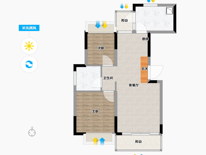 江苏省-南京市-恒大林溪郡-78.00-户型库-采光通风