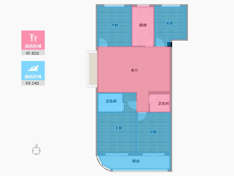 浙江省-台州市-京都珑悦府-105.00-户型库-动静分区