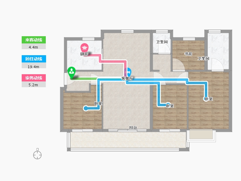 江苏省-无锡市-绿地四季印象-114.01-户型库-动静线