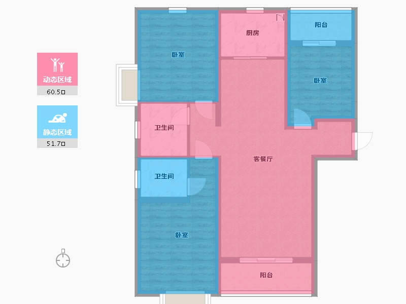 陕西省-渭南市-泰和府-100.15-户型库-动静分区