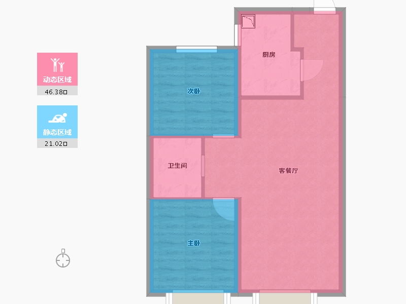 黑龙江省-哈尔滨市-金地名悦-60.45-户型库-动静分区