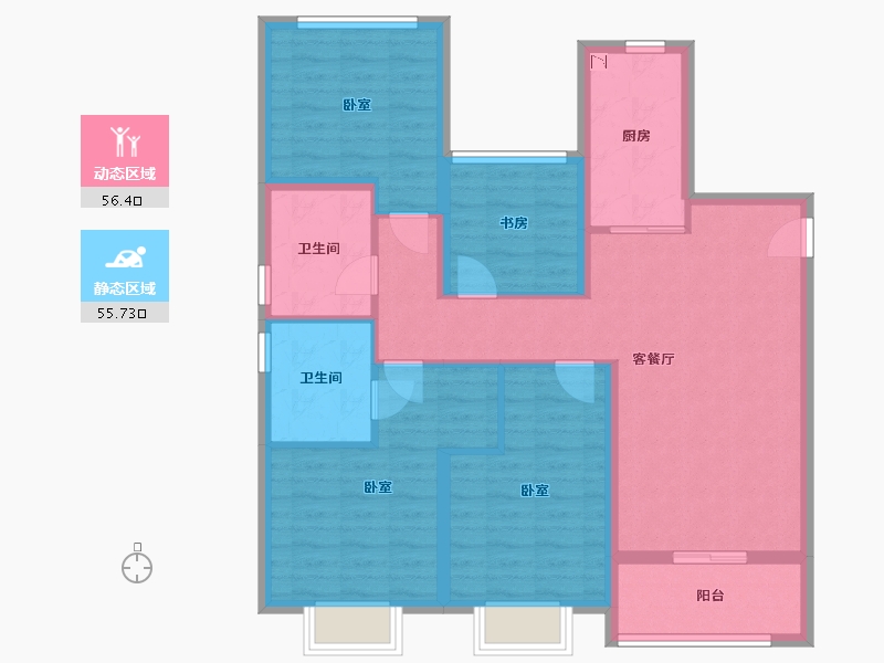 江苏省-无锡市-璞悦滨湖望-100.00-户型库-动静分区