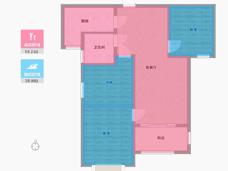 陕西省-渭南市-蒲城汇邦中央公馆-85.01-户型库-动静分区