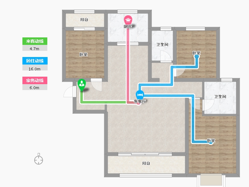 陕西省-渭南市-蒲城汇邦中央公馆-101.39-户型库-动静线