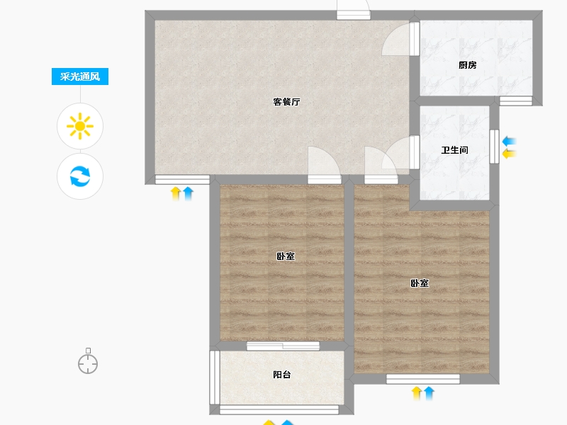 江苏省-无锡市-寺头家园三期-68.00-户型库-采光通风