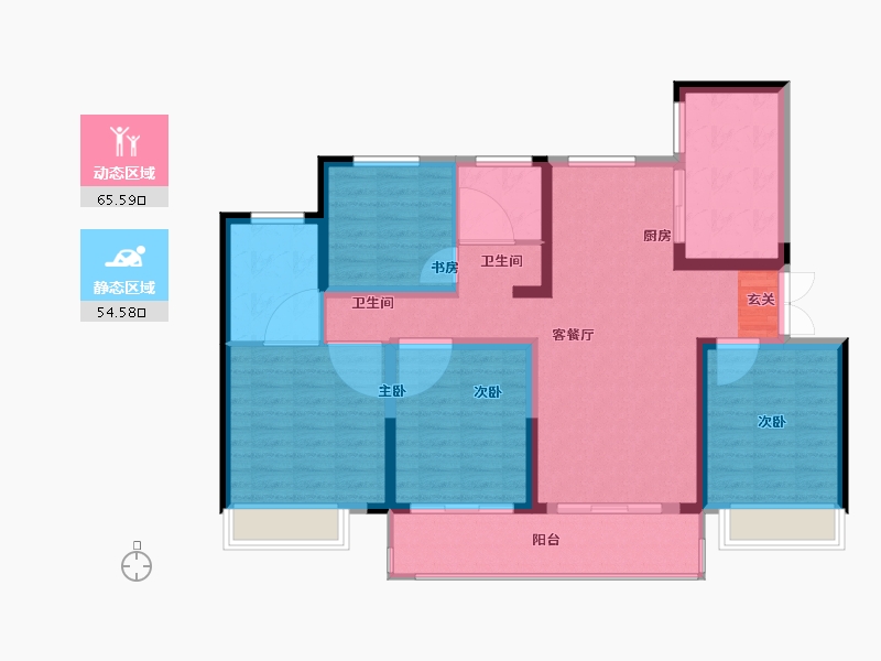 江苏省-常州市-龙运天城-108.00-户型库-动静分区