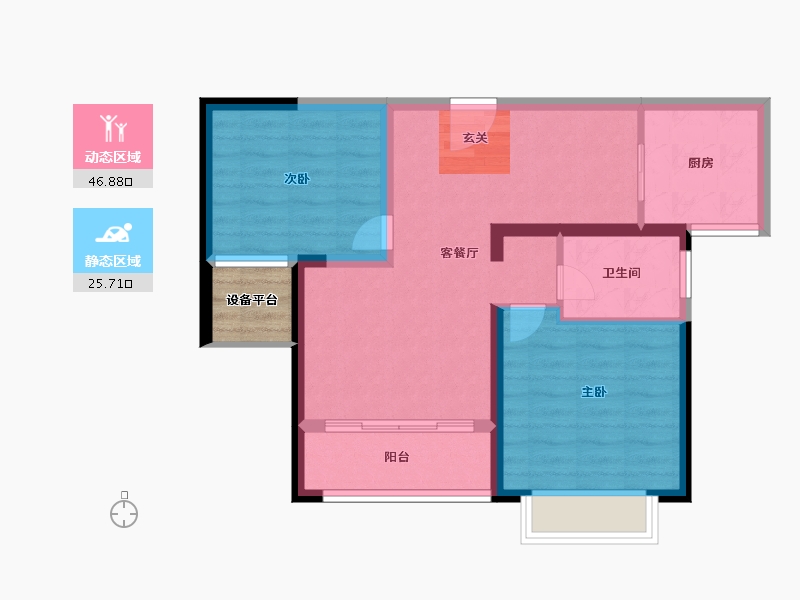 陕西省-宝鸡市-世纪景元东区-67.00-户型库-动静分区