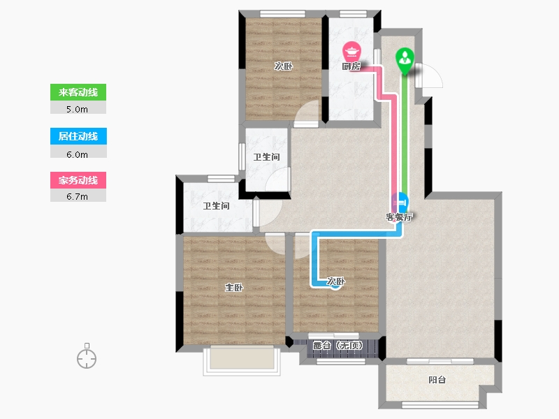 江苏省-南京市-恒大溪山公馆-100.00-户型库-动静线