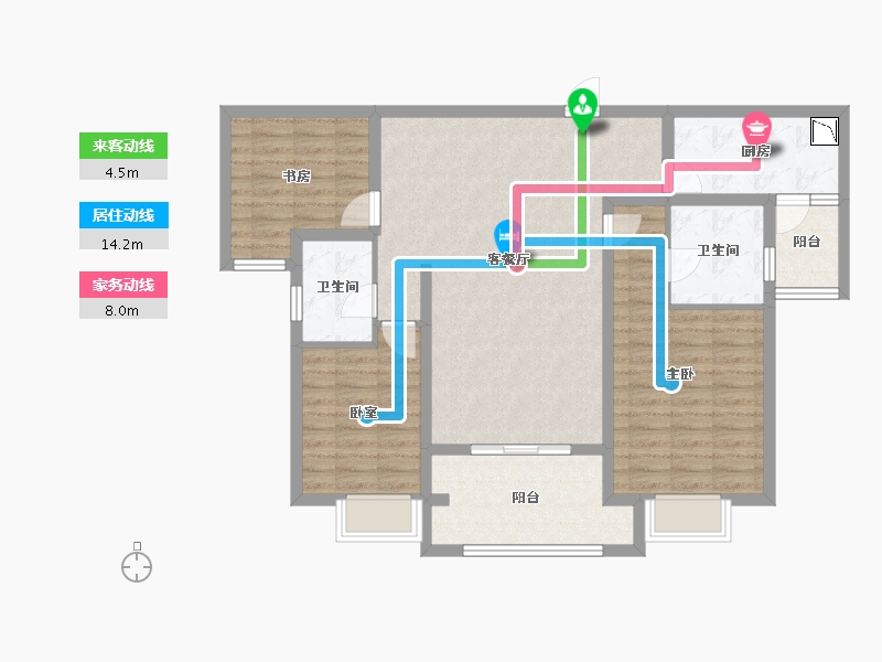 江苏省-无锡市-红豆人民路九号-102.42-户型库-动静线