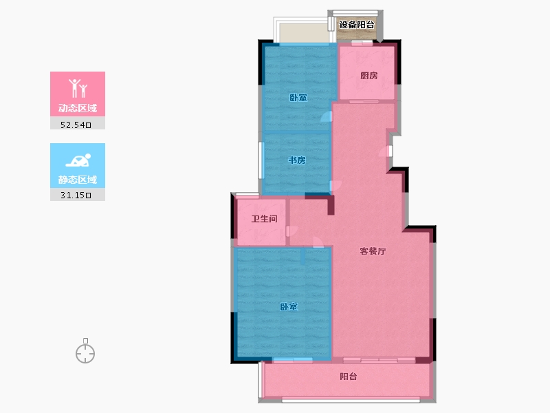 江苏省-无锡市-路劲梅都府-77.00-户型库-动静分区