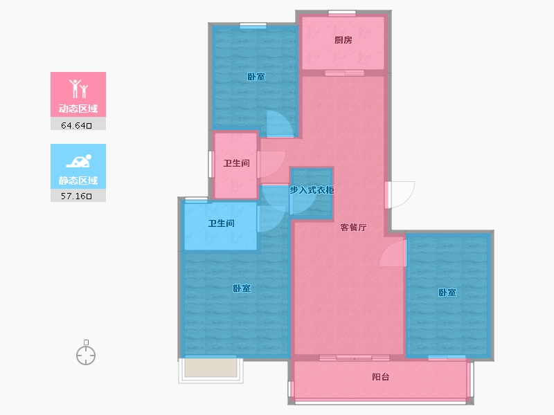 陕西省-渭南市-蒲城龙记观园-110.01-户型库-动静分区