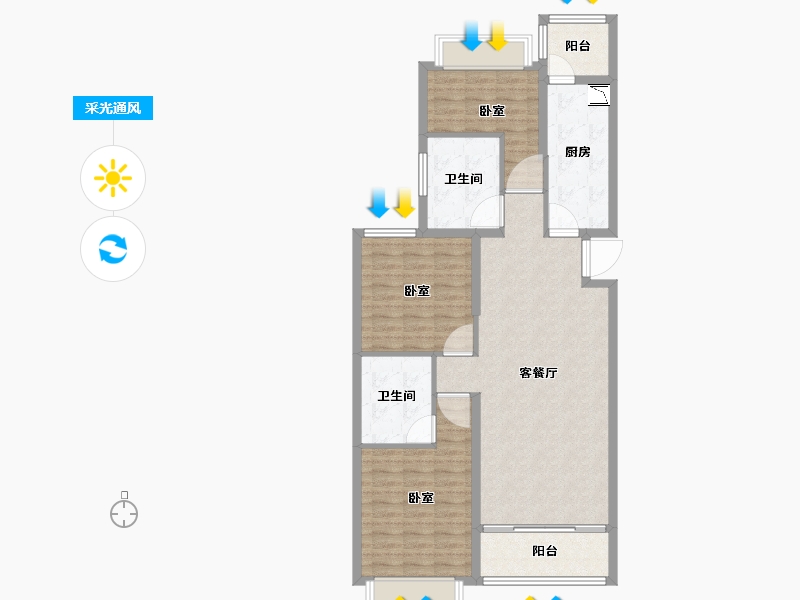 山西省-太原市-太原恒大森林海-104.58-户型库-采光通风