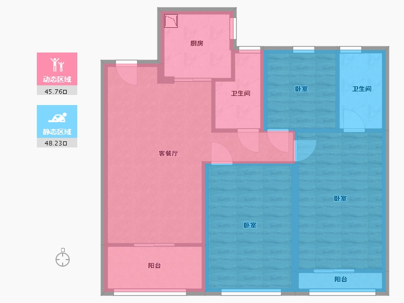 江苏省-无锡市-璞悦滨湖望-84.00-户型库-动静分区