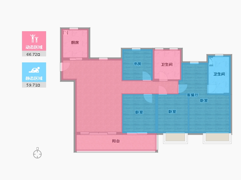 江苏省-无锡市-绿地四季印象-114.00-户型库-动静分区