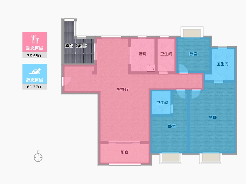 江苏省-无锡市-红豆人民路九号-132.00-户型库-动静分区