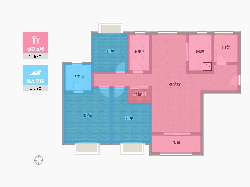 江苏省-无锡市-红豆人民路九号-114.01-户型库-动静分区