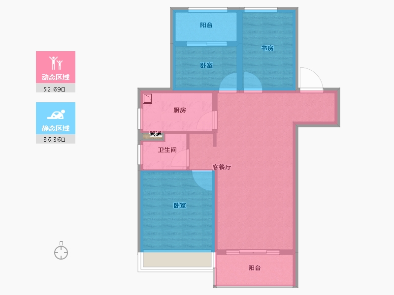 江苏省-徐州市-招商·徐州中心-80.00-户型库-动静分区