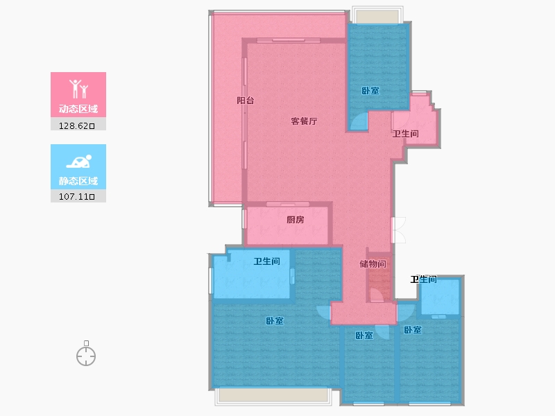 江苏省-南京市-华侨城天鹅堡-215.56-户型库-动静分区