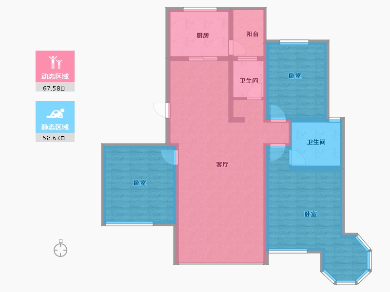 陕西省-宝鸡市-如园·城市运动公园-113.42-户型库-动静分区