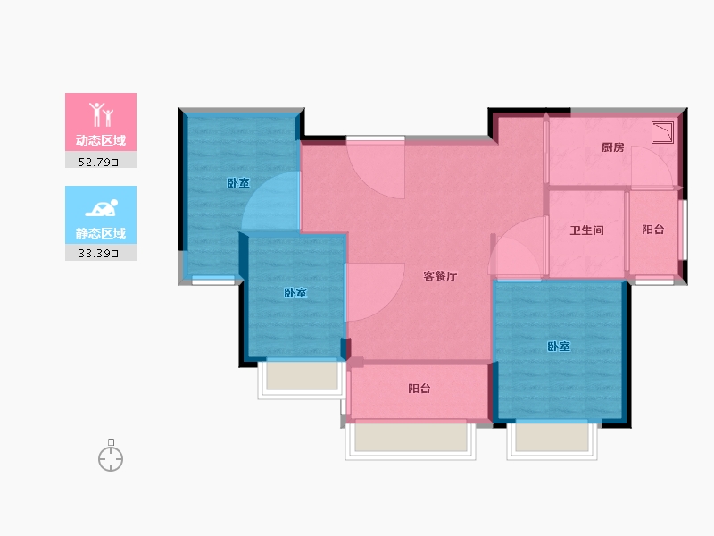 江苏省-南京市-恒大湖山半岛-78.00-户型库-动静分区