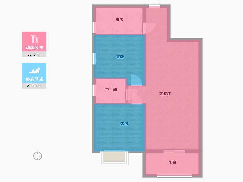 陕西省-渭南市-马渡新城-68.33-户型库-动静分区