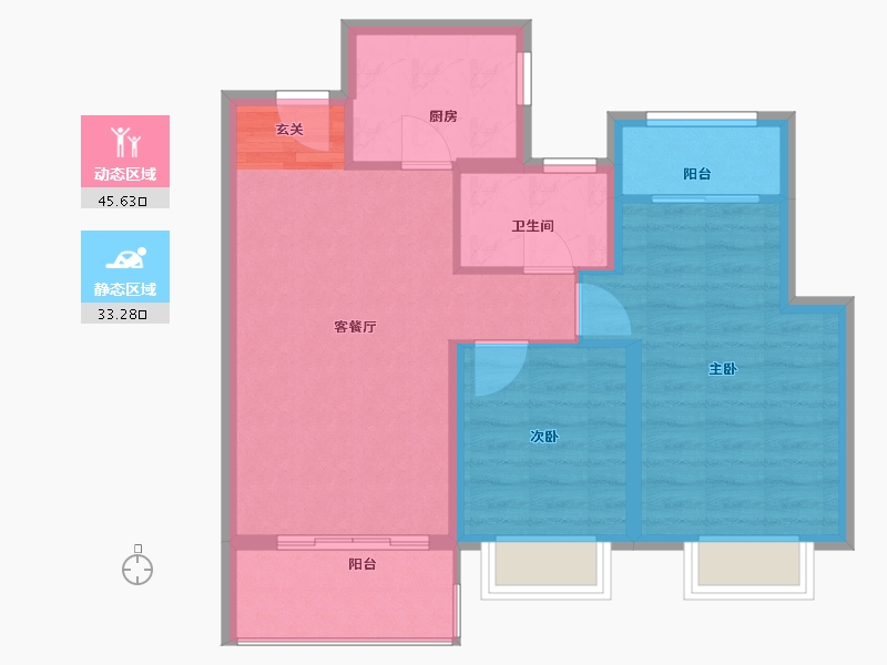 江苏省-南京市-远洋万和四季-71.00-户型库-动静分区