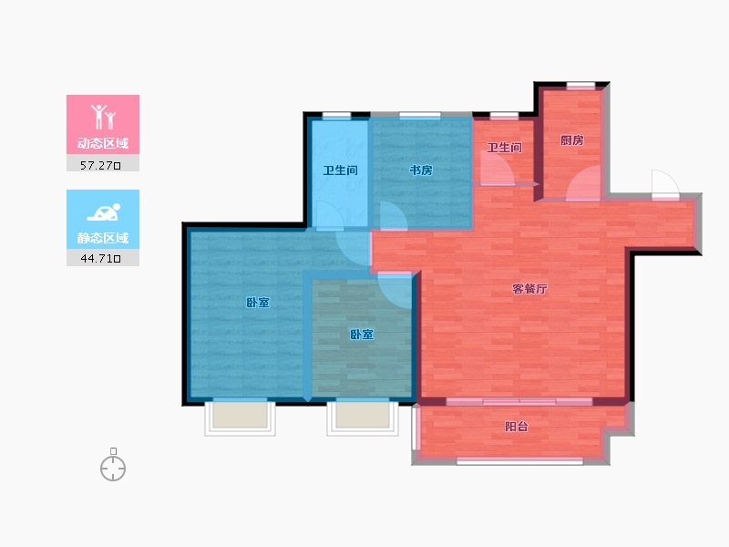 江苏省-常州市-光明城投荷樾府-91.95-户型库-动静分区