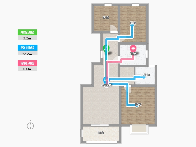 陕西省-渭南市-兰亭观邸-78.58-户型库-动静线