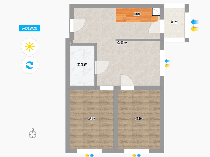 黑龙江省-哈尔滨市-金色城邦-42.94-户型库-采光通风