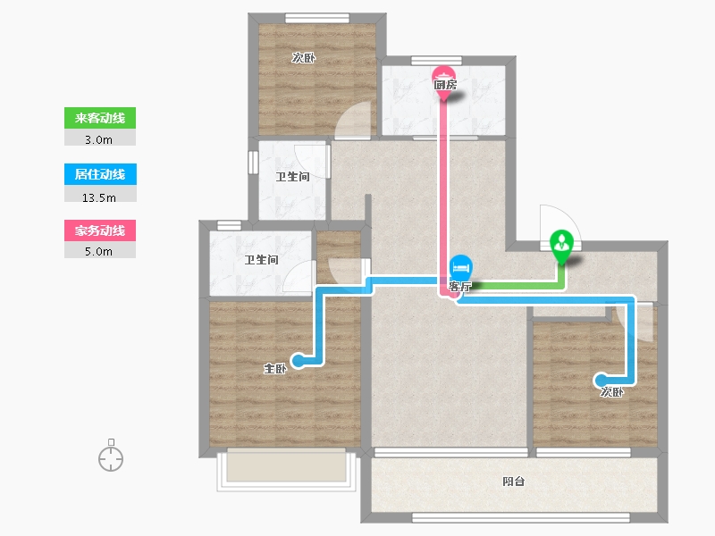 江苏省-徐州市-美的工润·云澜天境-94.00-户型库-动静线