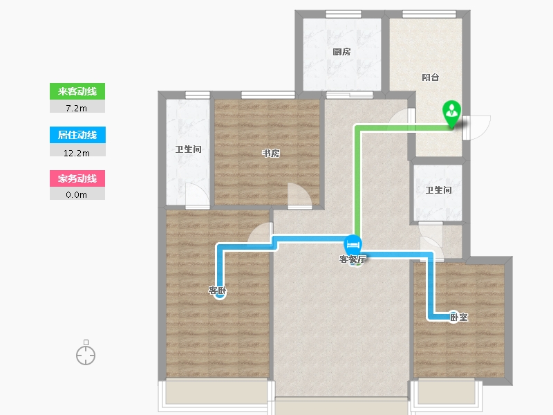 辽宁省-营口市-中天书香庭院-101.69-户型库-动静线